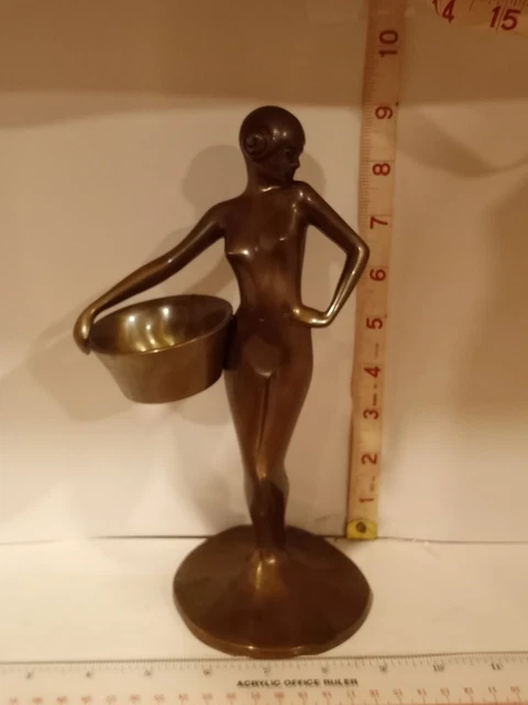 Vintage Art Deco Washer Woman Bronze Statue