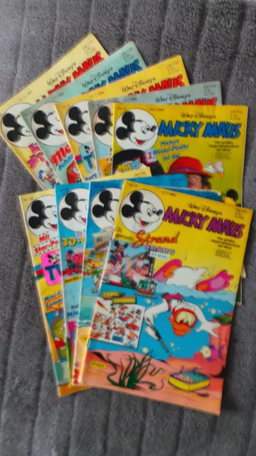 KONVOLUT MICKY MAUS 9 HEFTE 1987/88 Nr.53 aus 87und 2/5/8/9/10/26/29/30 aus 88
