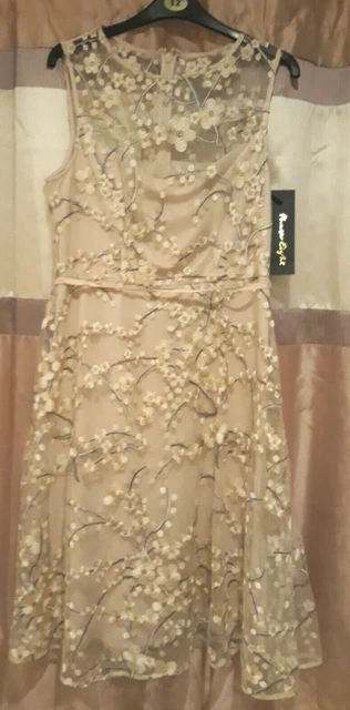 Phase eight cameo sable embroidered sales dress