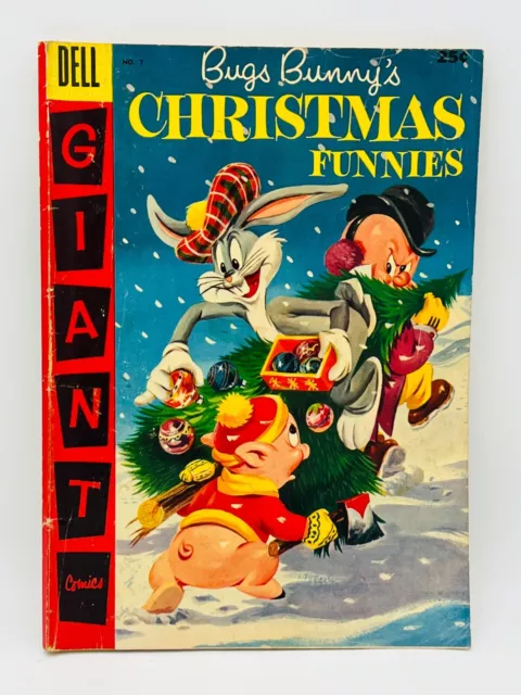 Bugs Bunny's Christmas Funnies #7 1st app Speedy Gonzales Dell Giant 1956 VG-FN
