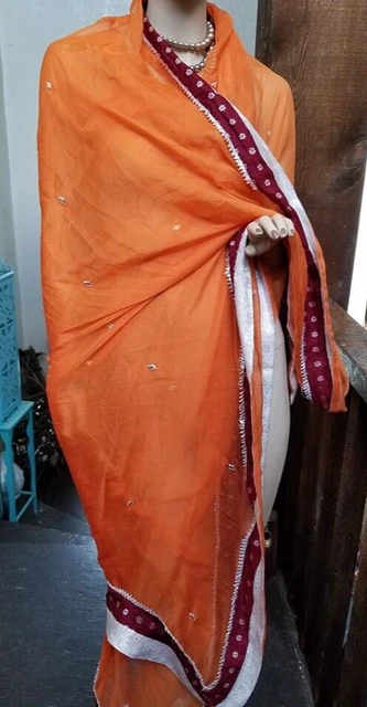 Authentic Ethnic Indian Dupatta Shawl Wrap Pakistan Boho 95" Long India