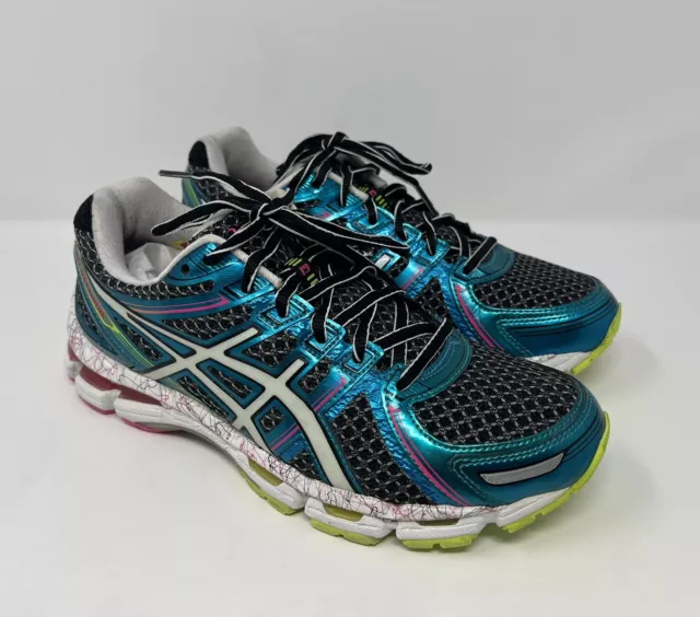 Asics Womens Gel Kayano 19 T392N Blue Running Shoes Sneakers Size 8.5