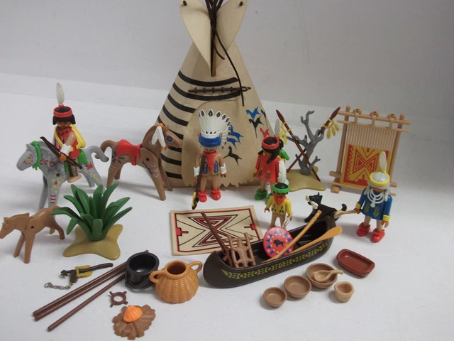 Playmobil 3733 Campement Indiens western Tipi Boîte Vintage 99