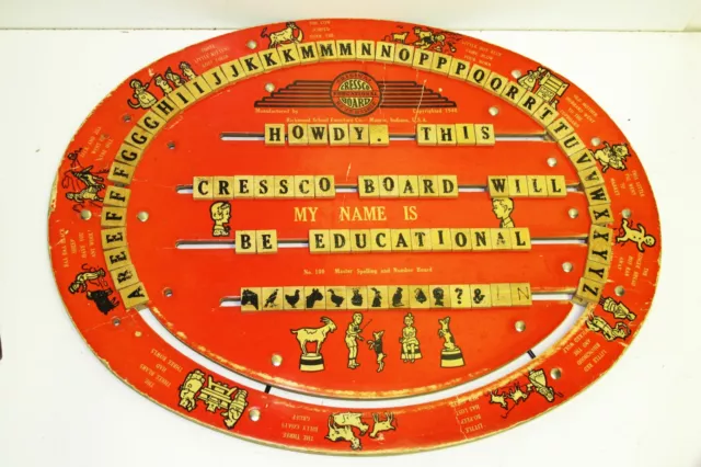 Cressco Reversible Educational Board Cress Co. Original # 100 Copyrighted 1940