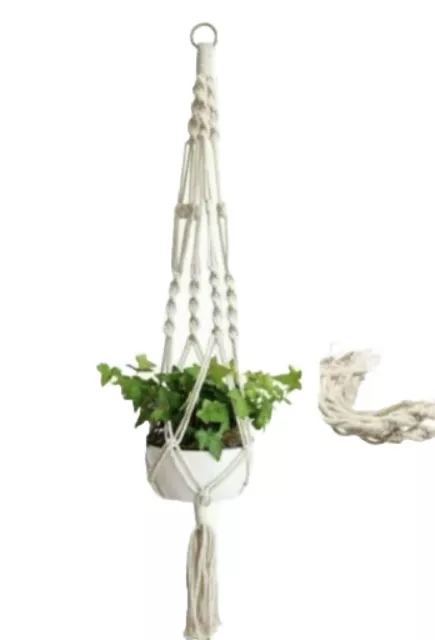 Macrame Hanging Planter Basket Rope Pot Holder Decor Garden Plant Hanger