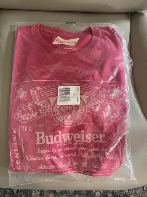 Lucky Brand Los Angeles Budweiser  King of Beers Tee-Shirt, Red,   Mens Large