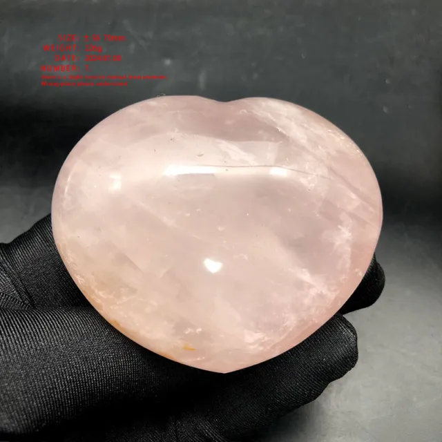 230g Rose Quartz Crystal Heart Gemstone Palmstone Natural Healing Stones loving