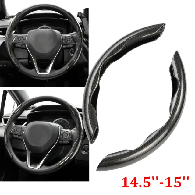 x2 Universal Car Steering Wheel Booster Cover Carbon Fiber Non-Slip Accessories