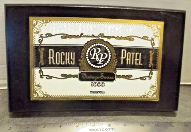 ROCKY PATEL Empty Wood Cigar Box Blk 12x7.5x1.5 Vintage Series 1999 Deluxe Toro