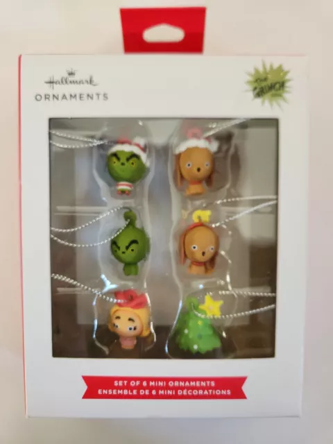 Dr Seuss The Grinch Hallmark Mini Christmas Hanging Ornaments Set of 6 New 2022
