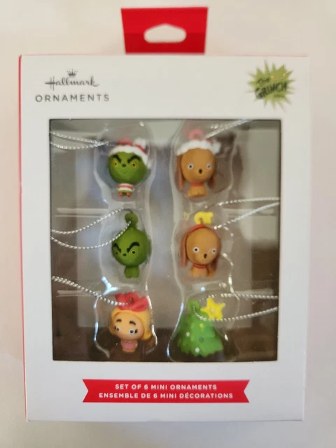 Dr Seuss The Grinch Hallmark Mini Christmas Hanging Ornaments Set of 6 New 2022