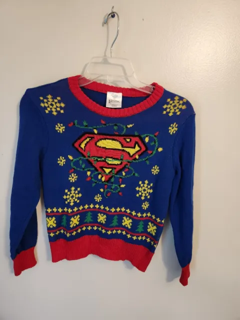 Superman Logo Ugly Christmas Sweater Size Boys XS 6/7