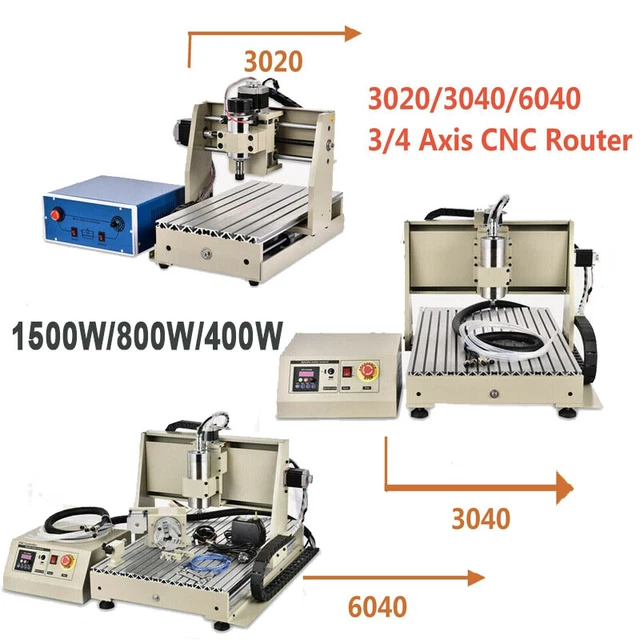 USB/PARALLEL PORT 3/4 Axis CNC 6090/6040/3040 Router Engraver Mill ...