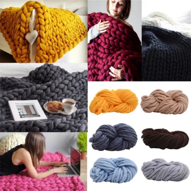 250g Chunky Wool Yarn DIY Bulky Arm Knitting Roving Crocheting Super Soft Ball