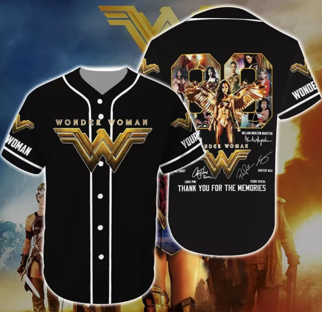Wonder Woman Thank You For The Memories 3D BASEBALL JERSEY SHIRT Best Price