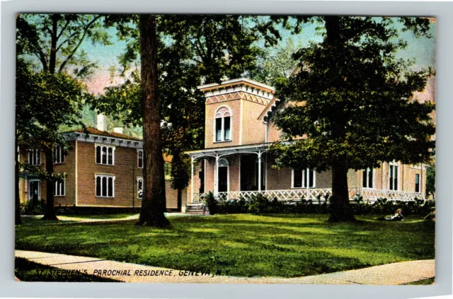 Geneva NY-New York, St Stephens Parochial Residence, c1910 Vintage Postcard