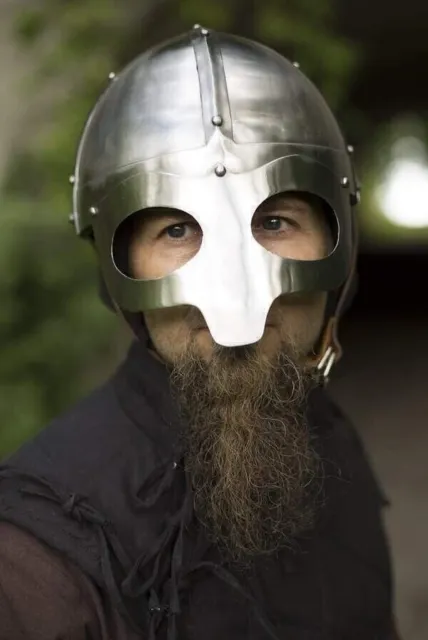 Jeu de Rôle 18G Acier Poli Médiévale Viking Masque Crusader Knight Reenactment