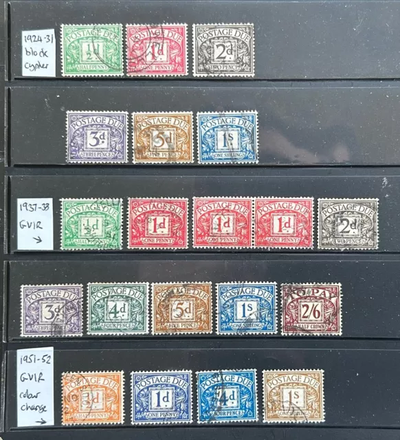 GB Postage Due GV and GVI Part Sets Used Collection