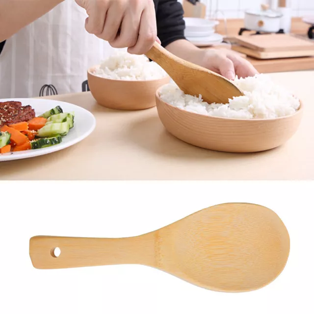 Bamboo Rice Spoon Wooden Kitchen Ladle Tablespoon Kitchen Utensils Tableware