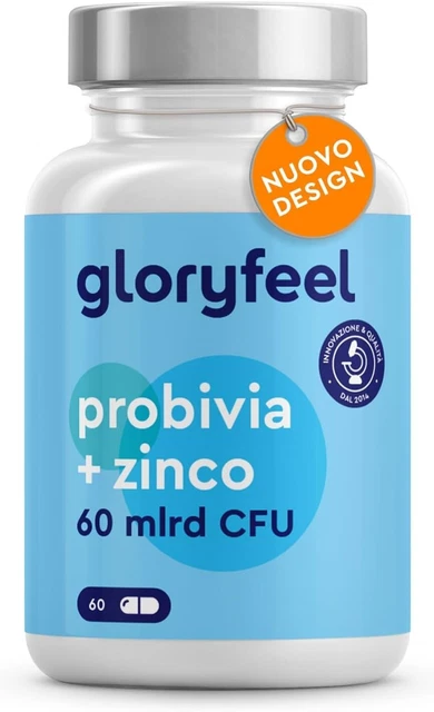 Probivia+, Fermenti Lattici Probiotici + Zinco & Inulina, 60 Miliardi CFU & 21 C