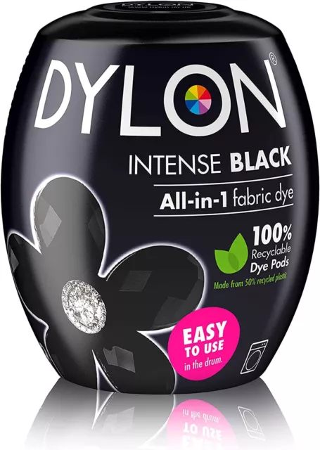 Vaina de tinte de tela para lavadora de dilon negra intensa, 350 g