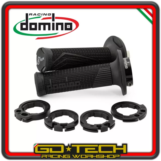 Handgriffe Domino D100 Verschluss On Motorrad Cross Enduro 4T Schwarz Off Road 2