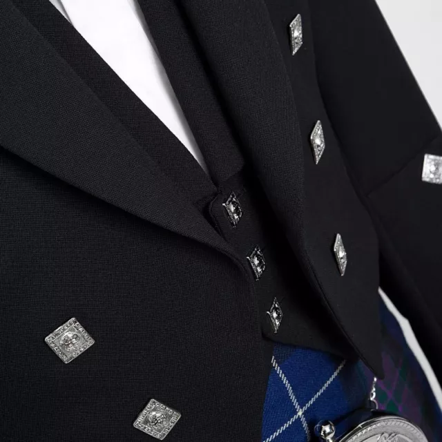 Men's Prince Charlie Kilt Jacket With Vest  100% Wool Ex Hire Wedding Jacket