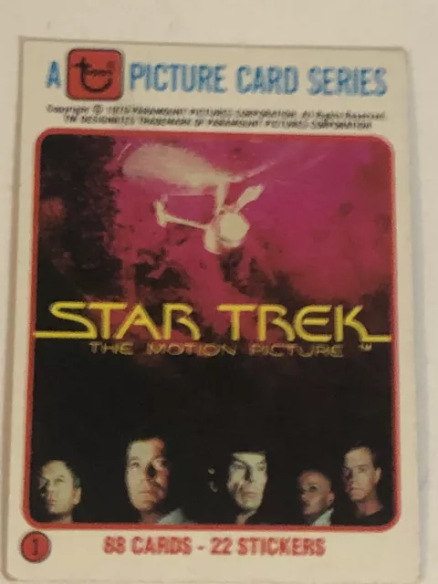 Star Trek 1979 Trading Card #1 William Shatner Leonard Nimoy Deforest Kelley