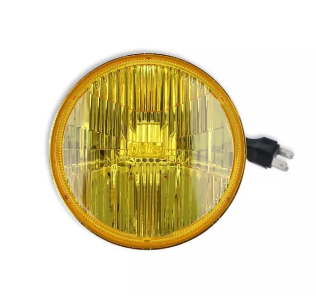 Holley Retrobright 5700K Yellow High Beam LED 5.75" Round Head Light Pair