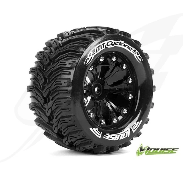 Soft Rim FR- LOUISE MT-CYCLONE Soft rim Black 1/2 Offset (2) 12mm Monster Truck ...