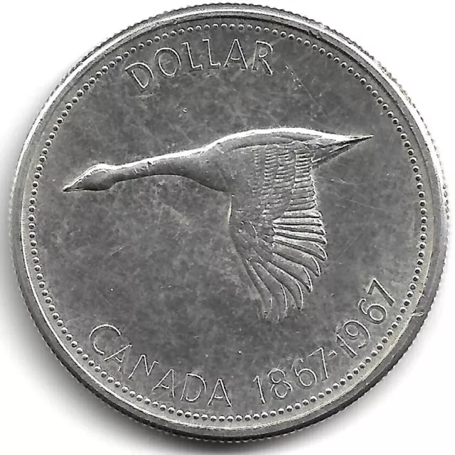 Canada Regina Elisabetta Ii Dollaro 1967 Oca Argento