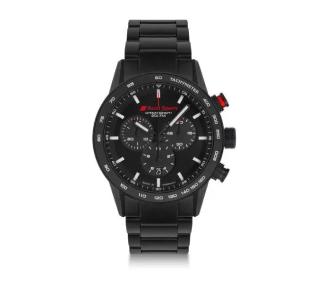 Audi Sport Horloge Hommes Chronographe Bracelet-Montre Noir 3102200500