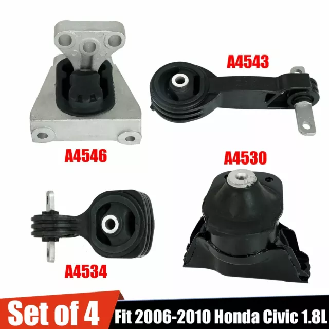 Fit 2006-2010 Honda Civic 1.8L For Auto 4PCS Engine Motor Transmission Mount Set