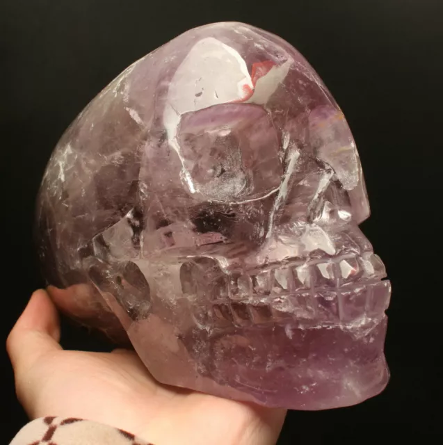 3025g Natural Amethyst Quartz Crystal Skull Carving Healing 1