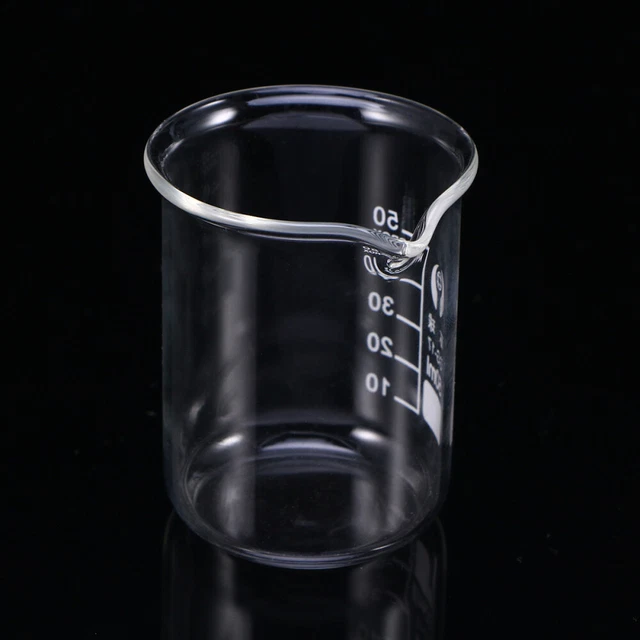 50 ML GLASS Beaker Graduated Cylinder Small Measuring Cup Flask £9.99 ...
