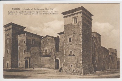CASTELLO DI SAN GIACOMO PERUGIA ANTICA CARTOLINA DI SPOLETO 