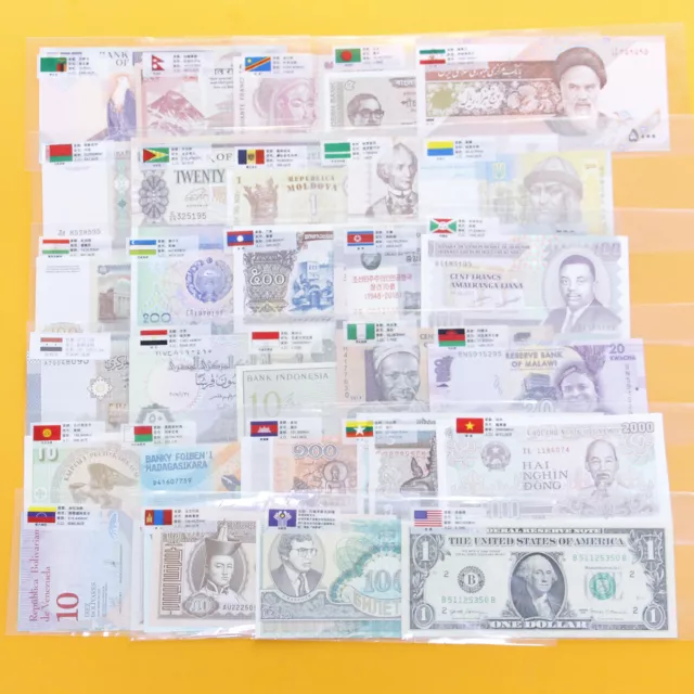 Lots 53 Pcs Different Foreign Banknotes World Paper Money UNC Collection Gift