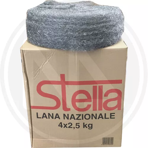 4 BOBINE DA 2,5 KG LANA DI ACCIAIO grana grossa