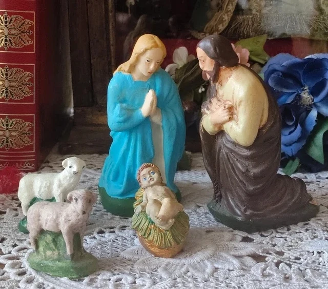 LOT DE 22 sujets anciens santons de crèche EUR 50,00 - PicClick FR