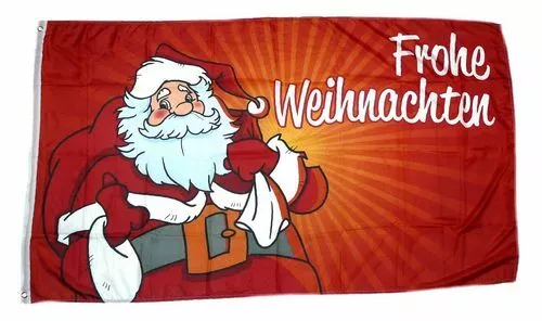 Flagge / Fahne Frohe Weihnachten Weihnachtsmann rot Hissflagge 90 x 150 cm