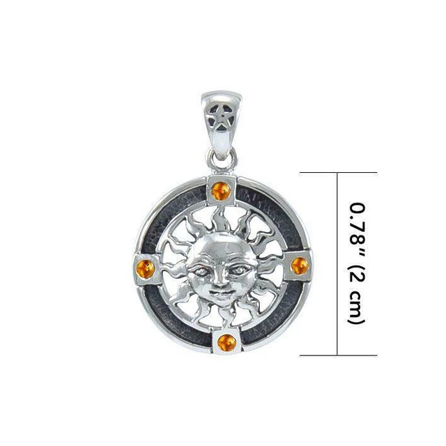Sun .925 Sterling Silver Pendant Gemstone by Peter Stone Fine Jewelry
