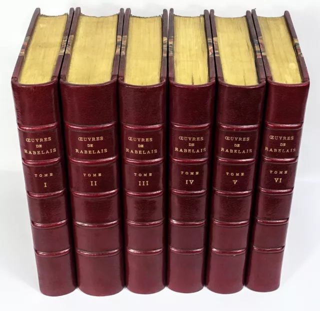 📖 RARE Les Oeuvres de Maître RABELAIS-COMPLET 6/6 vol 1868 à 1903-reliures