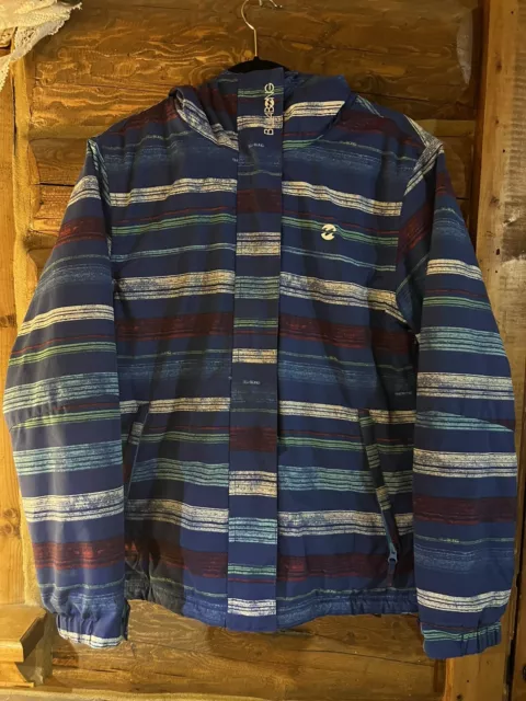 Billabong Blue & White Waterproof Breathable Ski Jacket Sz M Excellent Condition