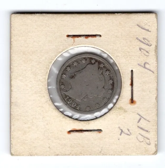1904 United States Liberty Head " V " Copper-Nickel Coin KM#112 VG