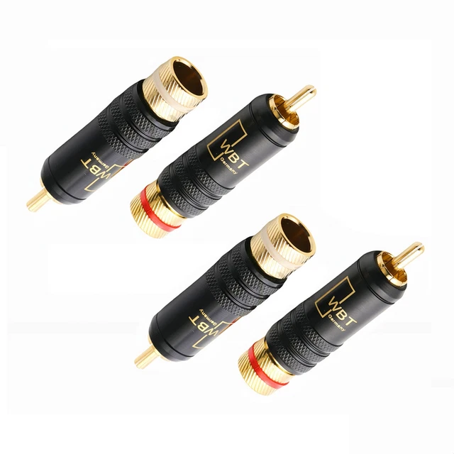 4x Vergoldete RCA Stecker – Kupfer, Für HiFi Audio Anlagen, Cinch Adapter 4x Vergoldete RCA Stecker – Kupfer, Für HiFi Audio Anlagen, Cinch Adapter