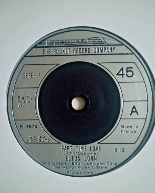 elton john - part time love - excellent condition 7" vinyl 45 rpm