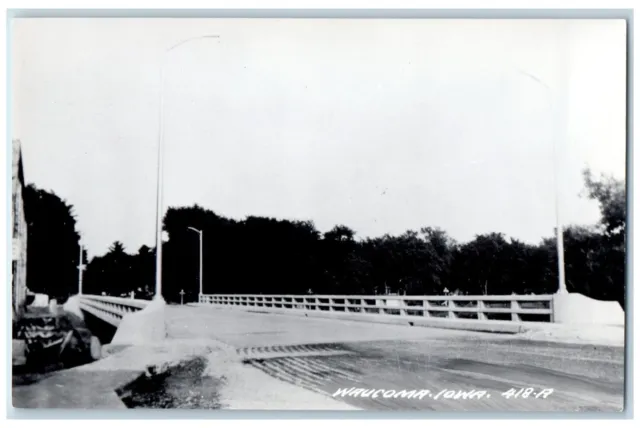 Waucoma  Iowa IA Postcard RPPC Photo View Of Bridge c1940's Unposted Vintage