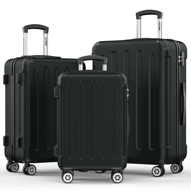 3 Piece Luggage Sets Hardshell Lightweight Suitcase with TSA Lock Spinner Wheels