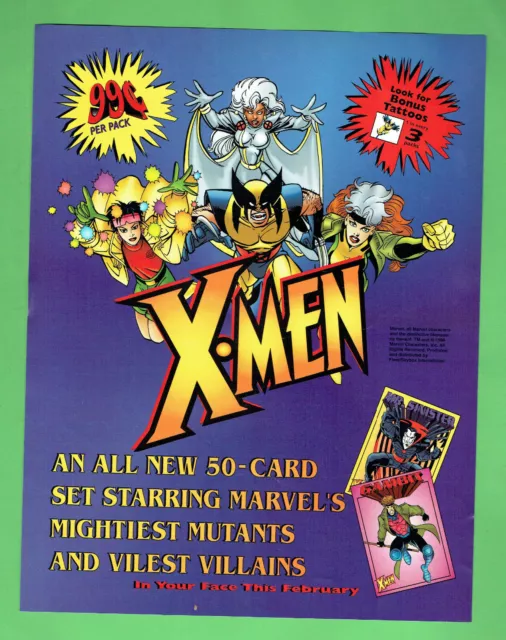 #T326, .LATE 1990s XMEN TRADING  CARD PROMOTIONAL SHEET