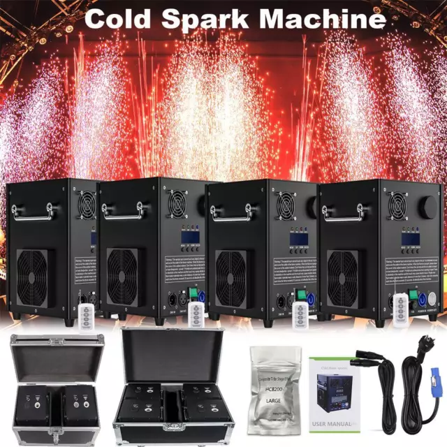 700W Cold Spark Machine mit Flight Case DMX Sparkular Funkenmaschine DJ Hochzeit